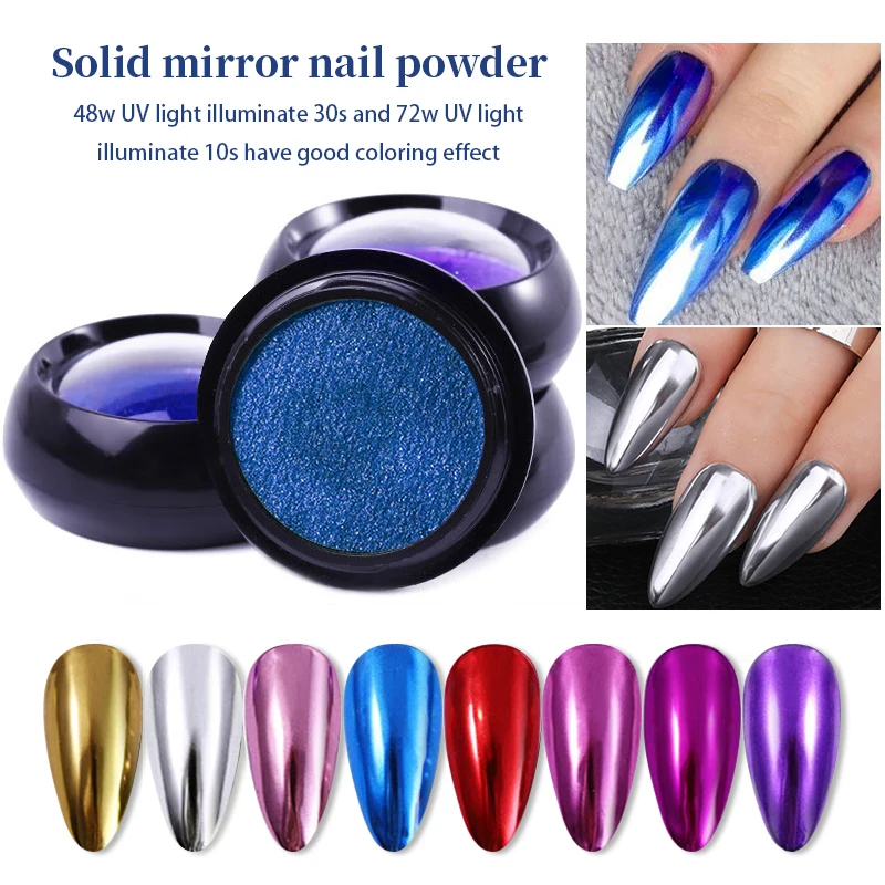 1 Box Mirror Nail Powder Rose Gold Champagne Silver Gold Chrome Nail Art  Glitter Pigment Dust Nail Art Decoration - Price history & Review, AliExpress Seller - NICOLE DIARY Official Store