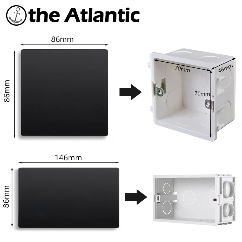 Atlectric 20A нагреватель воды переключатель высокой мощности неоновый воздушный переключатель кондиционера настенный выключатель питания пластиковая панель 86 Тип кнопка включения выключатель света,переключатель