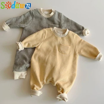 

Sodawn Strape Infant Clothing Plus Velvet Jumpsuit For Baby Boys Girls Clothes Casual Climb Clothing Toddler Costume Outfits