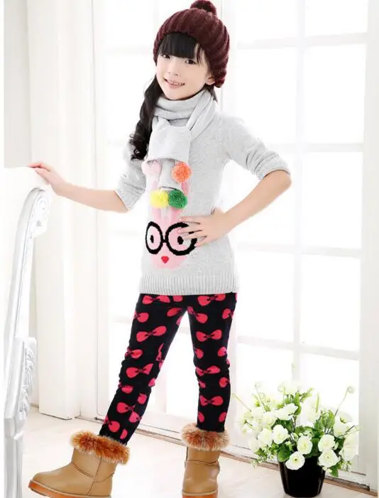 KSTDV Autumn Winter Girls Pants Velvet Thicken Warm Girls Leggings Kids Children Pants Girls Clothing For Winter 2-7years