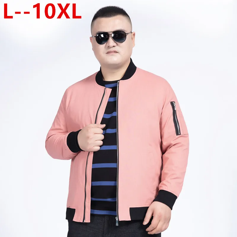 Мужская ветровка 8XL 6XL 5XL 10XL повседневная тонкая розовая | одежда