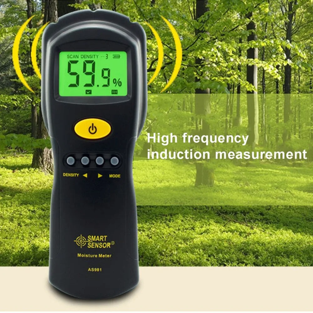 

Smart Sensor AS981 Digital Wood Moisture Meter Hygrometer Humidity Tester Plywood Wooden Materials LCD Backlight Damp Detector