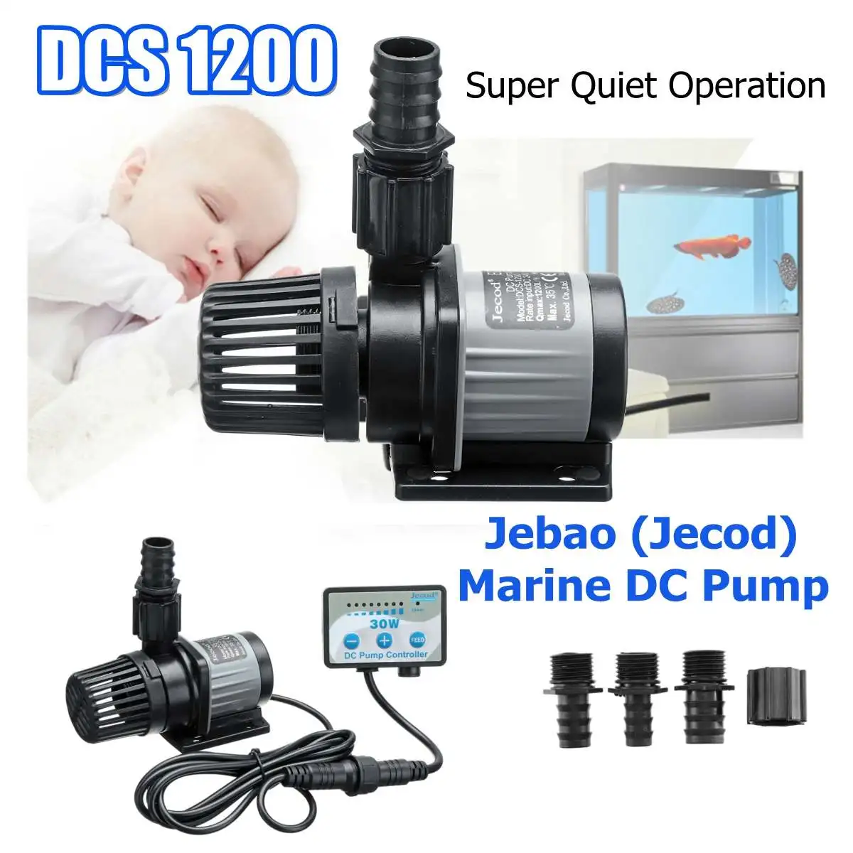 Jebao Jecod 12 Вт DC1200 ультра-бесшумный погружной воздушный насос для аквариума
