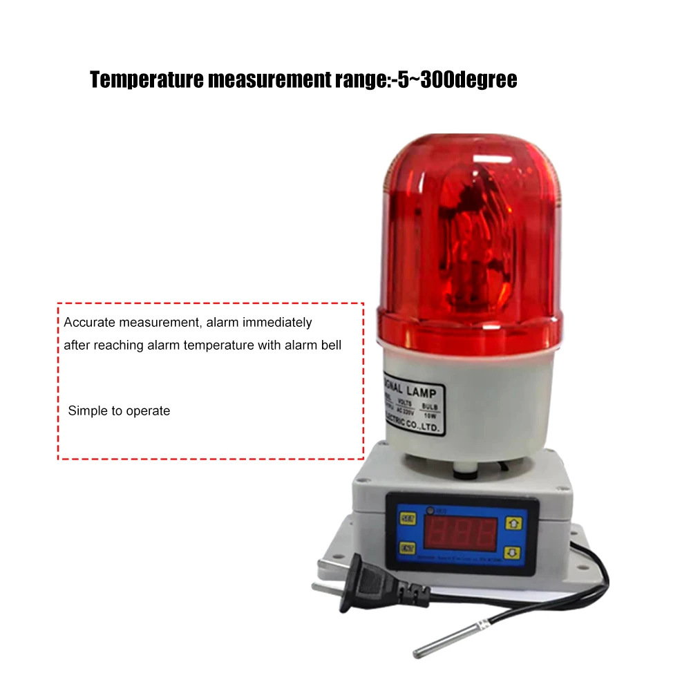 Термостат с температурной сигнализацией для комнатной фермы, сигнализация с высокой и низкой температурой 110-220 В