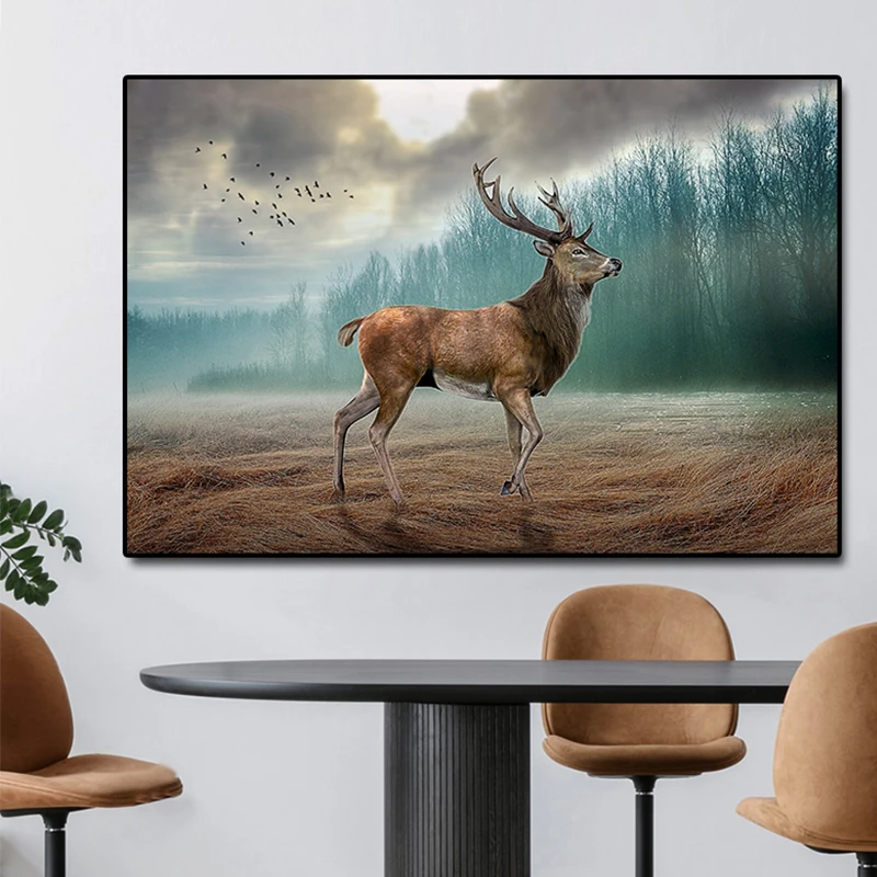 Animals Forest deer decoration animal canvas painting art print poster mural family bedroom wall | Дом и сад