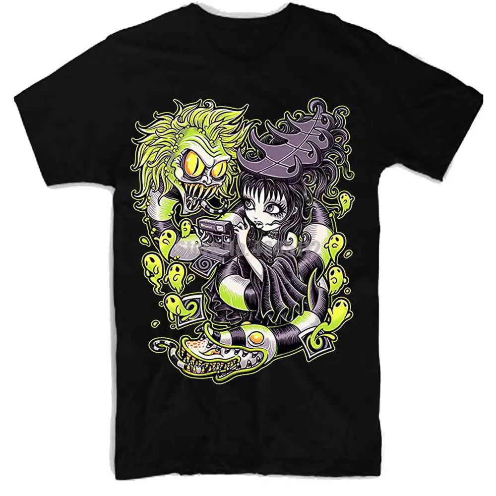 

Beetle Juice Movie Men Funny T-Shirt Hip Hop Harajuku T Shirt Sexy Girl T Shirts Skull T-Shirts For Men