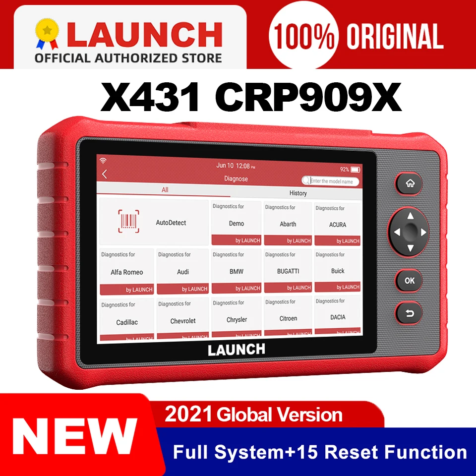 Launch x431 crp909x obd2 сканер полная система автоматический считыватель кодов wifi