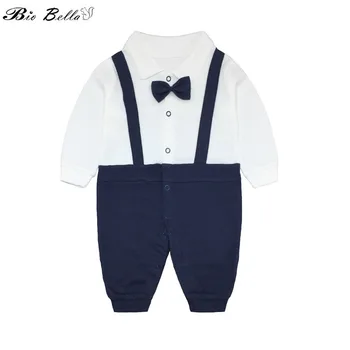 

Baby Boy Romper Spring/Autumn Fashion Gentleman Kids Boys Outfits Costume Baptism Party Boys Newborn Overalls 0-12 Month Clothes