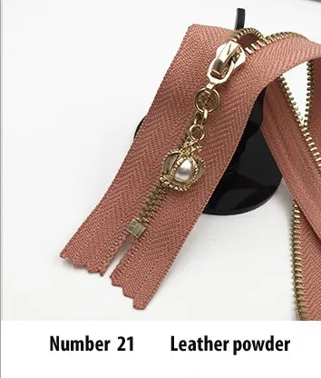 Leather powder 30 цветов Длина 50 см близкий конец золотая металлическая застежка-молния для шитья молнии одежды аксессуары молнии DIY инструменты на цветной молнии P106 - Цвет: Leather powder