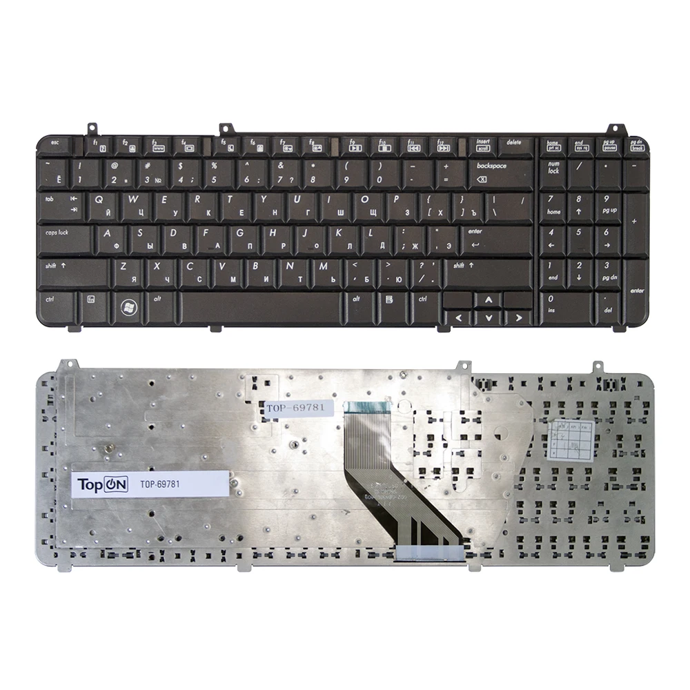 Клавиатура для ноутбука HP Pavilion DV6-1000 DV6-2000 Series. Плоский Enter. Черная без рамки. PN: