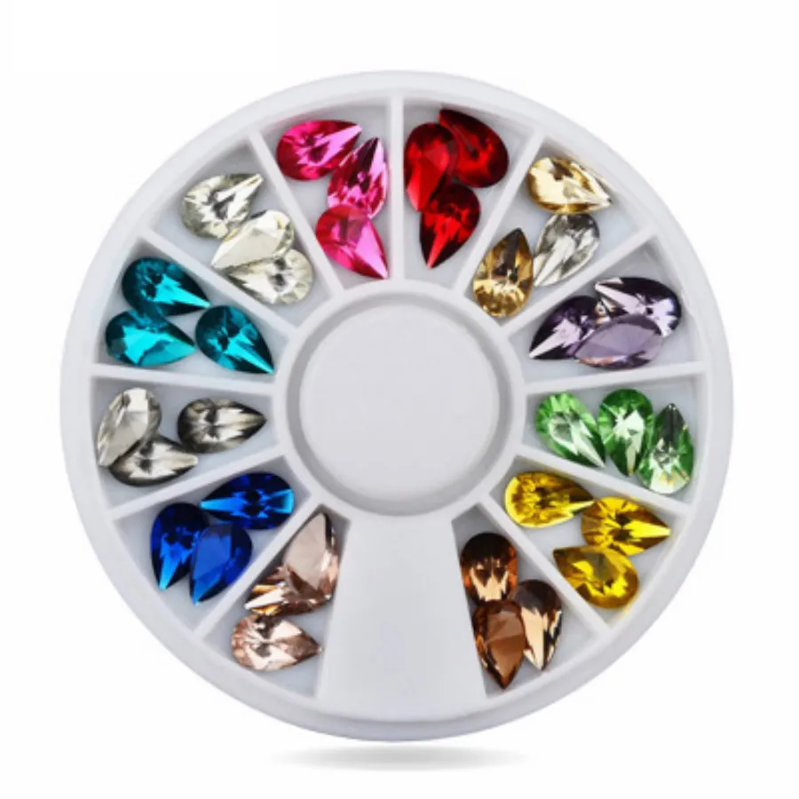 

1 Pcs Large water drop drill Nail Mirror Glitter Powder Metallic Color Nail Art Gel Polishing Chrome Flakes Decorations Manicure