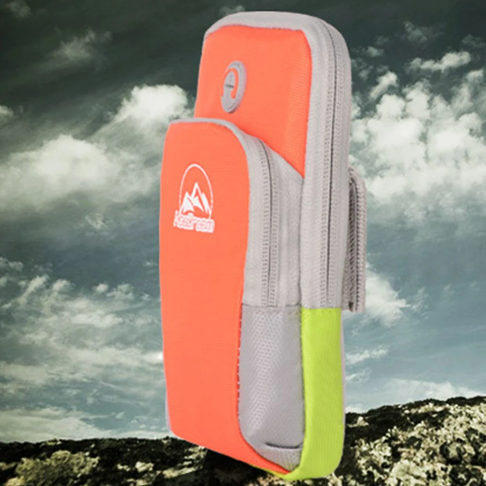 Розовый Zipper Multi Pockets Practical Portable Outdoor Running Universal Lightweight Waterproof Arm Bag Sports Fitness Phone Holder - Цвет: Розовый