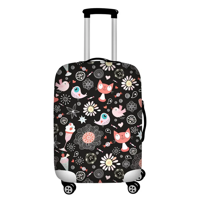 Twoheartsgirl Cartoon Floral Cat Giraffe Luggage Protective Dust Cover Waterproof 18''-32'' Suitcase Cover Traveling Accessories - Цвет: Z5464