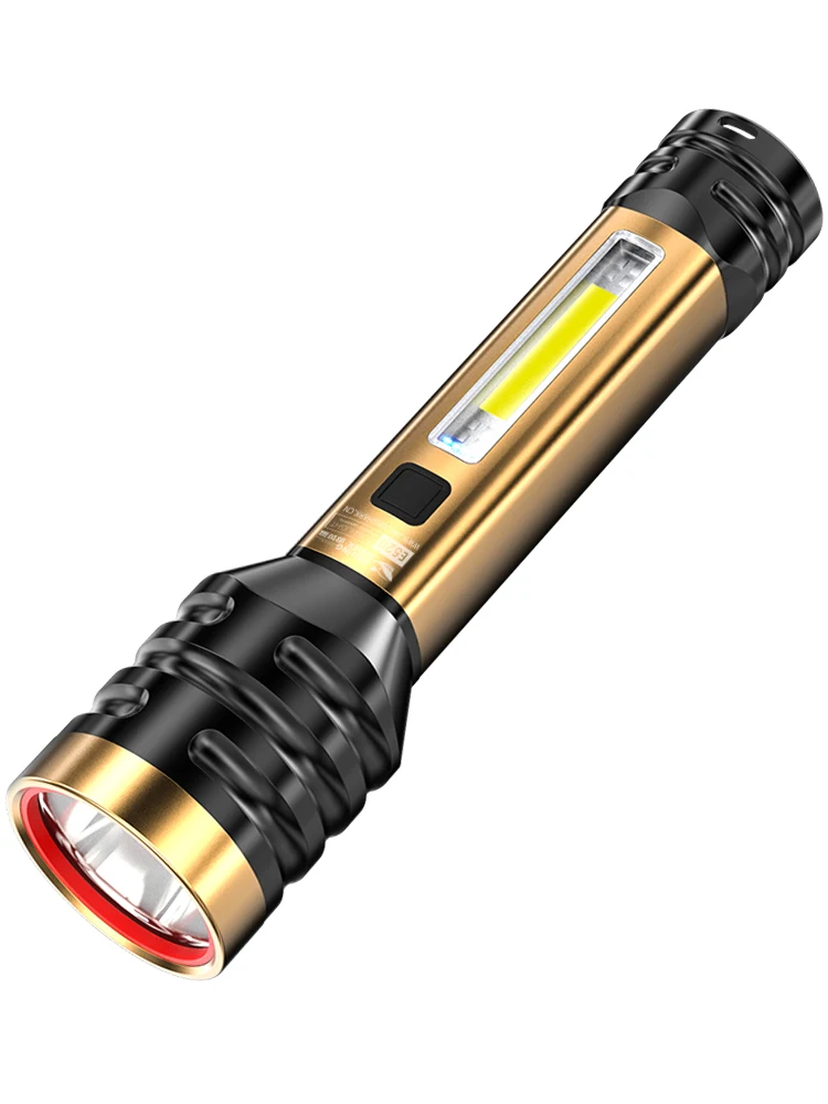 

Plastic Rechargeable Flashlight Shock Resistant Hard Light Torch Adjustable Fishing Lanterna Tatica Portable Lighting EB50SD