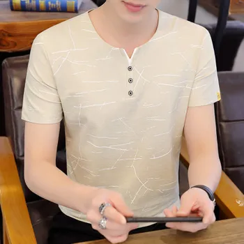 

Summer men's business casual short sleeve t-shirt 4548