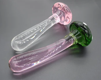 Crystal Mushroom Penis Glass Men's Women's G-Spot Anal butt plug  Beads Masturbation erotic Expander adults Sex toys Products 6
