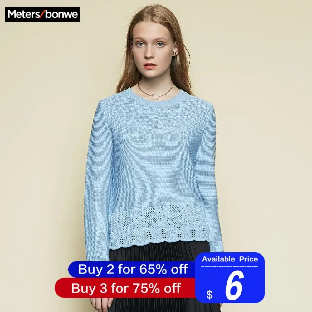 Metersbonwe Cotton Knitted Sweater Women Pullovers Turtleneck Autumn Winter Basic Women Sweaters Korean Style Slim Fit
