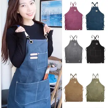 

Waterproof Thick Apron Milk Tea Flower Shop Restaurant BBQ Cafe Colors Waiter Kitchen 6 Thick Apron Chef Hairdresser Work G7S8