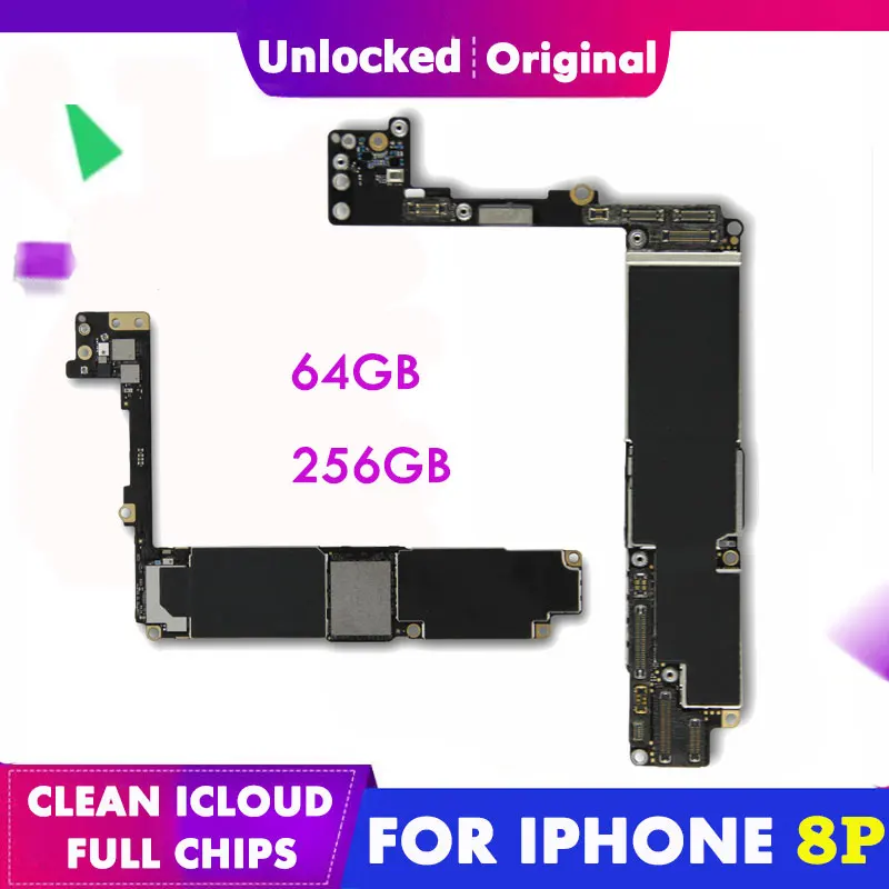 

For iPhone 8 Plus Original Motherboard 64G 256G Mainboard without Touch ID Logic Board iCloud Unlock 8P Unlocked Mother Boards