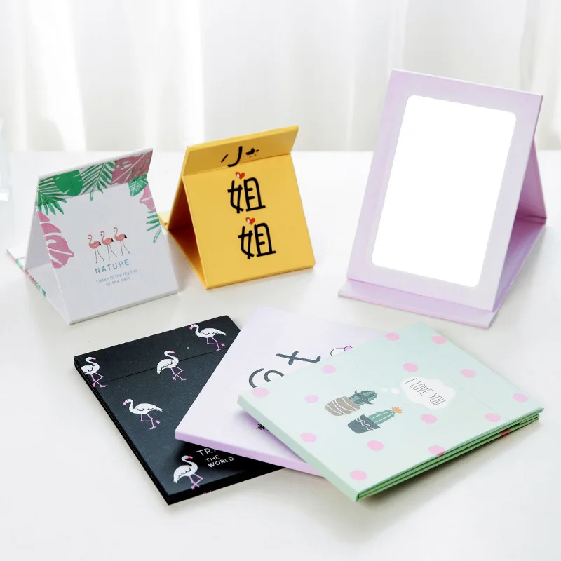 

Household Folding Desktop Makeup Mirror Students Adult Carry-on Small Mirror Women's Creative Simple Portable Dressing Mirror