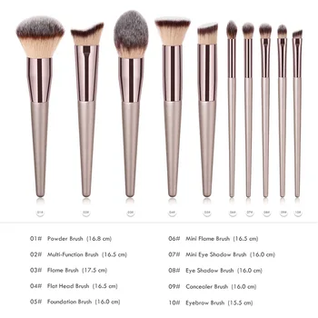 

Makeup Brushes Powder Foundation Eyeshadow Eyelash Concealer Blush Lip Eye Blending Brush Luxury Champagne Make Up Brushes