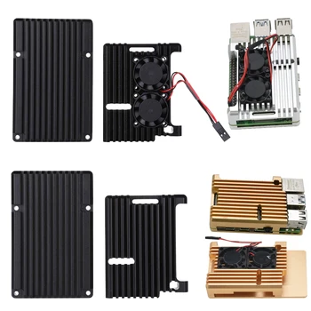 

Aluminum Alloy Enclosure Case Metal Shell Black Box Radiating Plate Heatsink Cooler for Raspberry Pi 4 Model B