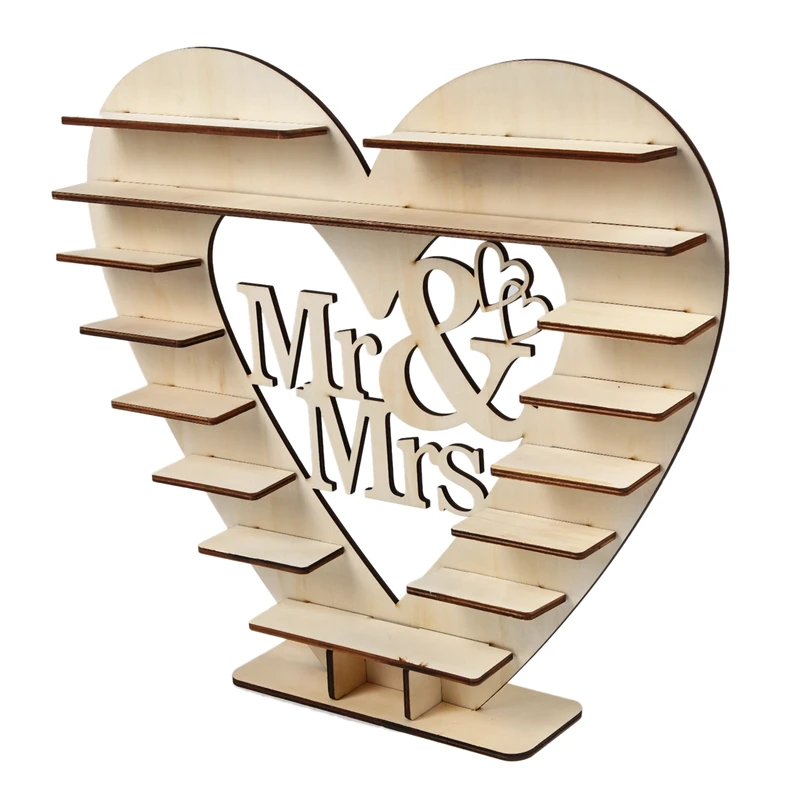 Mr& Mrs Шоколадное сердце Дерево Свадебный стенд центрометр