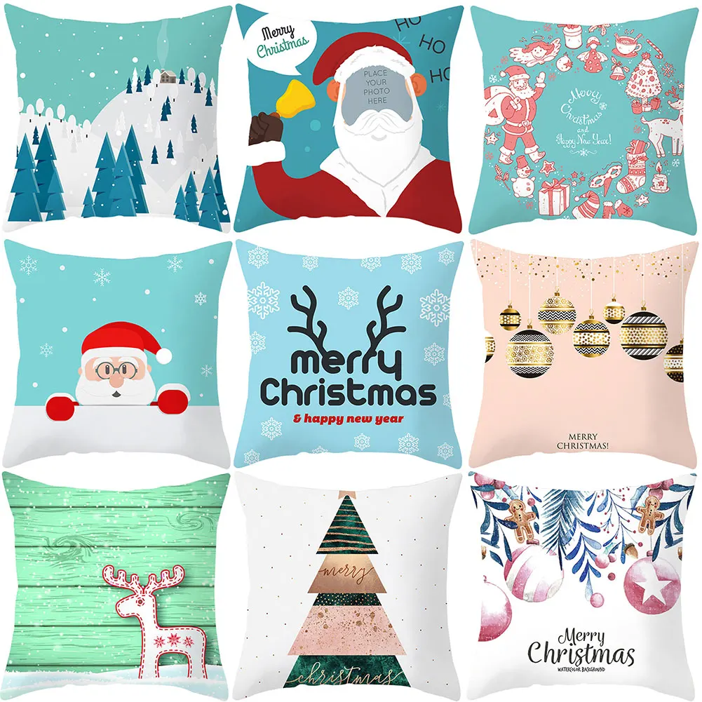 40# мультяшная Рождественская стильная елка Санта-Клауса подушка в форме Санта-Клауса чехол для подушки Чехол для стула полиэстер диван наволочка домашний декор