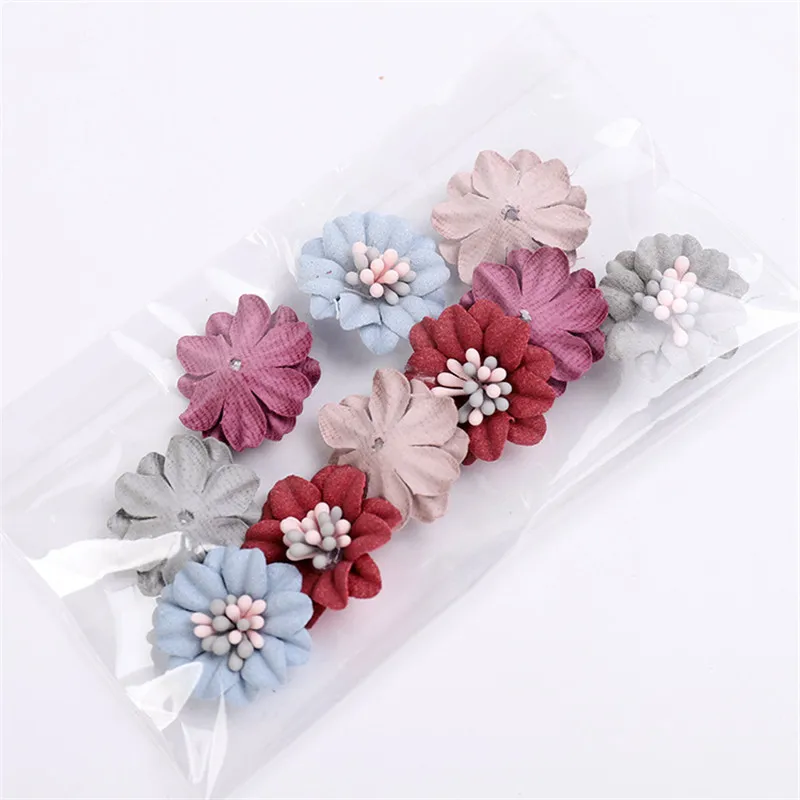 Ручная работа Ткань искусство цветок одежда украшения поставки Материал корпуса DIY Свадебные украшения аксессуары для волос - Цвет: 2.5CM 10PC