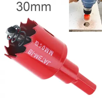

Woodwork Hole Saw 30mm M42 Bi-Metal Hole Saw Drilling Hole Cut Tool with Sawtooth and Spring for PVC Plate / Woodworking