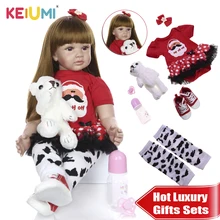 KEIUMI 2019 Reborn Puppen Babys 60cm Lebensechte Prinzessin Lange Haar Boneca Reborns DIY Spielzeug Für Kinder Geburtstag Christams Überraschung(China)