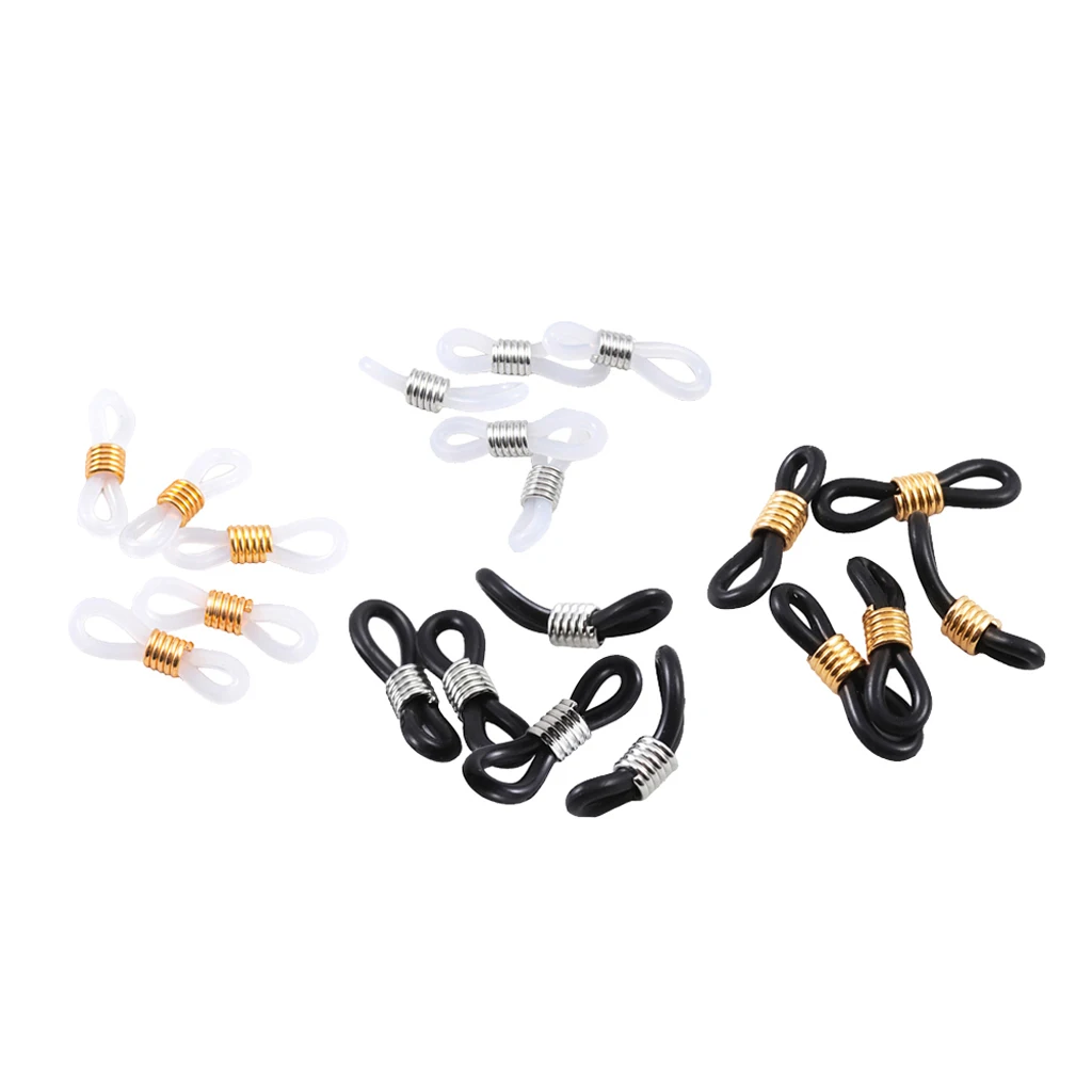 

50pcs Anti-Slip Rubber Ends Eyeglasses Retainer Connector for Eyewear Chain Neck Cord 23x7mm