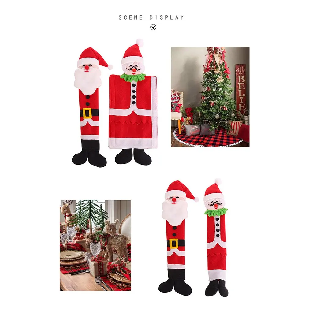 Refrigerator Door Handle Covers Christmas Decorations Cartoon Cute Door Knob Covers Handle Sets