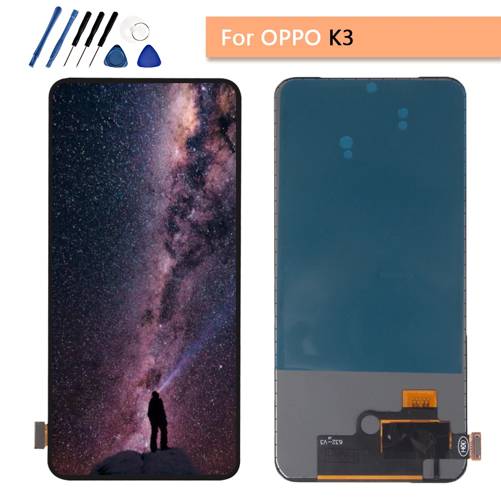 ЖК-дисплей для Oppo K3 lcd s кодирующий преобразователь сенсорного экрана в сборе Замена для Oppo k3 lcd дисплей