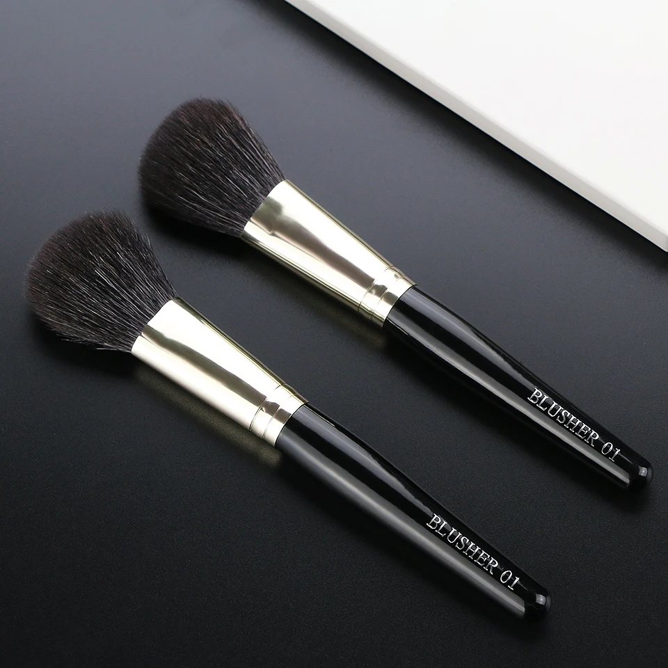 BEILI 1 pcs 100% Goat hair Highlighter Black Makeup Brushes Professional Natural Pony Eyeshadow Blush Eyebrow Make up Brushes