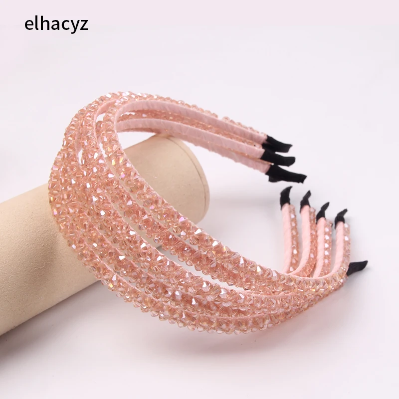 10pcs/lot New Exquisite Handmade Rhinestone Headband Girls Glitter Crystal Hair Hoop Kids Hair Accessories Women Bling Headwear