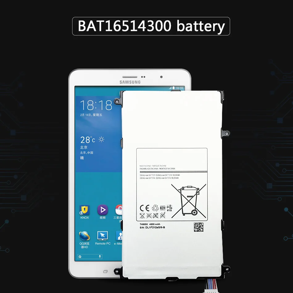 

Tablet Li-Polymer Battery For Samsung Galaxy Tab Pro 8.4 in SM-T321 T325 T320 T321 Replacement Battery T4800E T4800C 4800mAh