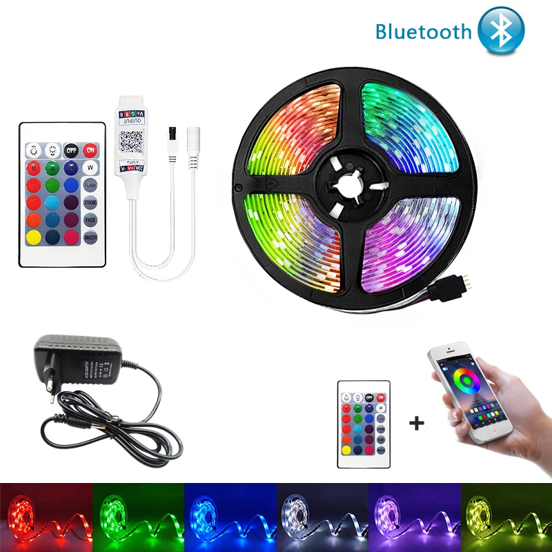 Светодиодная лента с поддержкой Bluetooth Wi Fi RGB 5050 2835 5 м 10 15 20 SMD гибкая