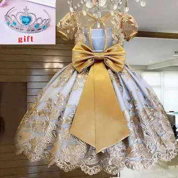 

Infant Lace Evening Wedding Tutu Princess baby Dress Flower Girls Children Clothing Opening Ceremony Kids Party For Girl Clothe