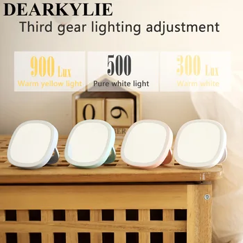 

DEARKYLIE Led Makeup Mirror light Mini Mirror Vanity Makeup Mirror Portable Charging LED Nightlight Multifunctional Dropshipping