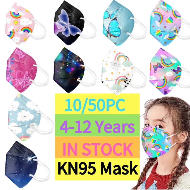 Buen valor 10-50pc Mascarillas Nino niños mascarilla fpp2 homologada CE mascarillas ffp2reutilizable máscara ffp2mask JlwjeO57EqD