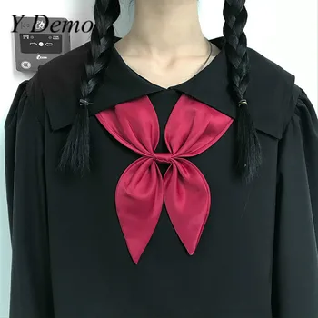 

Y Demo Harajuku Solid Color Cute Bow Tie Women Dress Collar Tie Japanese Style 2020 Fashion Clothes New