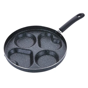 

11 Inches Heart-Shaped Non-Stick Frying Pan Egg Four-Hole Ham Pan Cake Machine No Fume Breakfast Baking Pan Cooking Pot