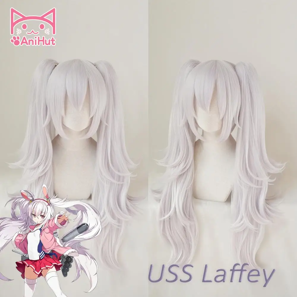 

Anihut Laffey Cosplay Wig Game Azur Lane Women Heat Resistant Synthetic Light Purple Laffey Cosplay