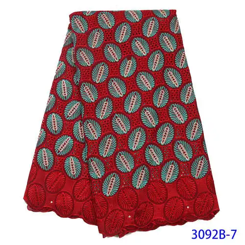 Африканская сухая хлопковая кружевная ткань высокого качества швейцарская вуаль кружева в швейцарском стиле хлопок нигерийская Мужская вуаль кружева 5 ярдов YA3092B-1 - Цвет: Picture 7