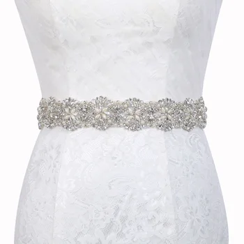 

Crystal Wedding Belts Satin Rhinestone Pearls Wedding Dress Belt Wedding Accessories Bridal Ribbon Sash Belt