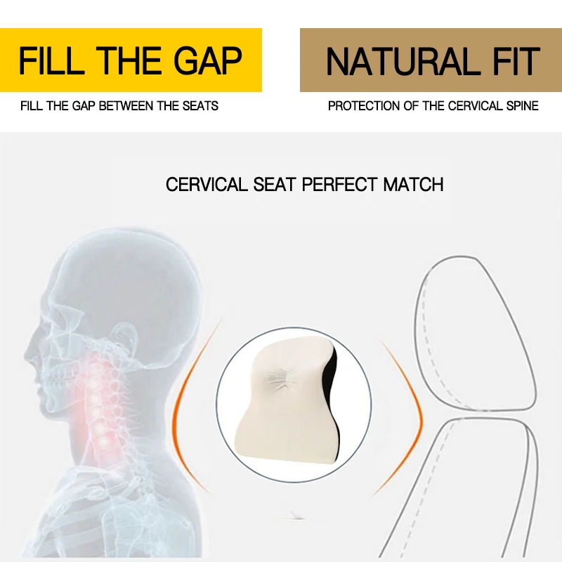 Автомобильная подушка для шеи и подголовника, подушка для автомобильного сиденья, подушка для головы, защита для шеи, автомобильное сиденье, подушка для шеи с памятью, хлопковые автомобильные аксессуары