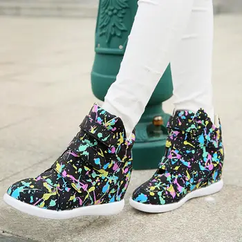 

Sarairis 2020 New Design Height Increasing Print Shoes Woman Boots Female Platform INS Hot hook&loop Comfortable Boots Women