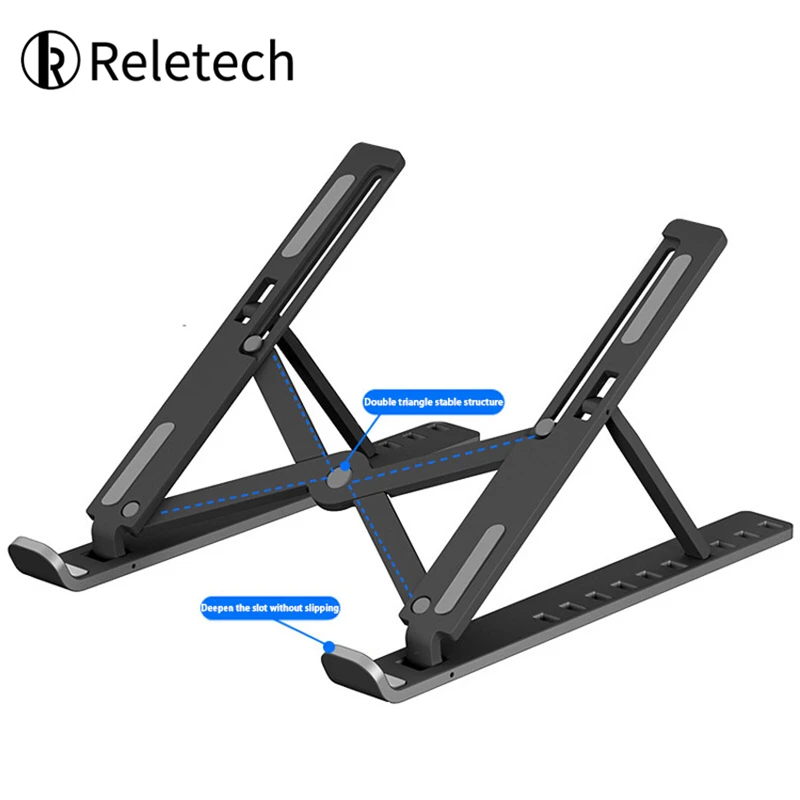 Reletech-soporte plegable para ordenador portátil, ajustable, para MacBook y ipad