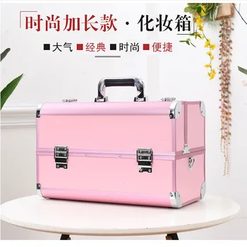 

Beauty manicure toolkit New Aluminum alloy makeup case waterproof cosmetic bag professional Makeup box Large capacity makeup box